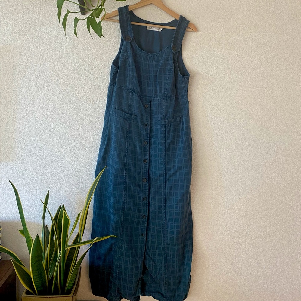 90s Overall Maxi Plaid Dress